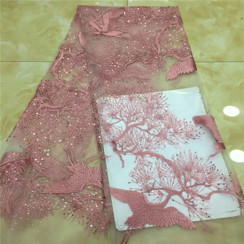 Madison wine tulle lace fabric 2019 nigerian french net with sequins mesh embroidery high quality 5yard/lot | Дом и сад
