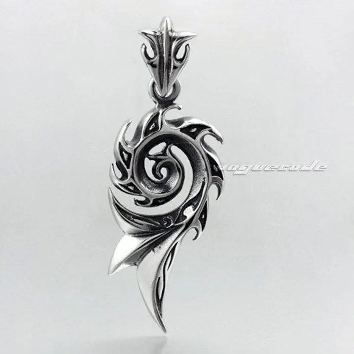 Подвеска серебряная Мужская модная однотонная Байкерская из нержавеющей стали