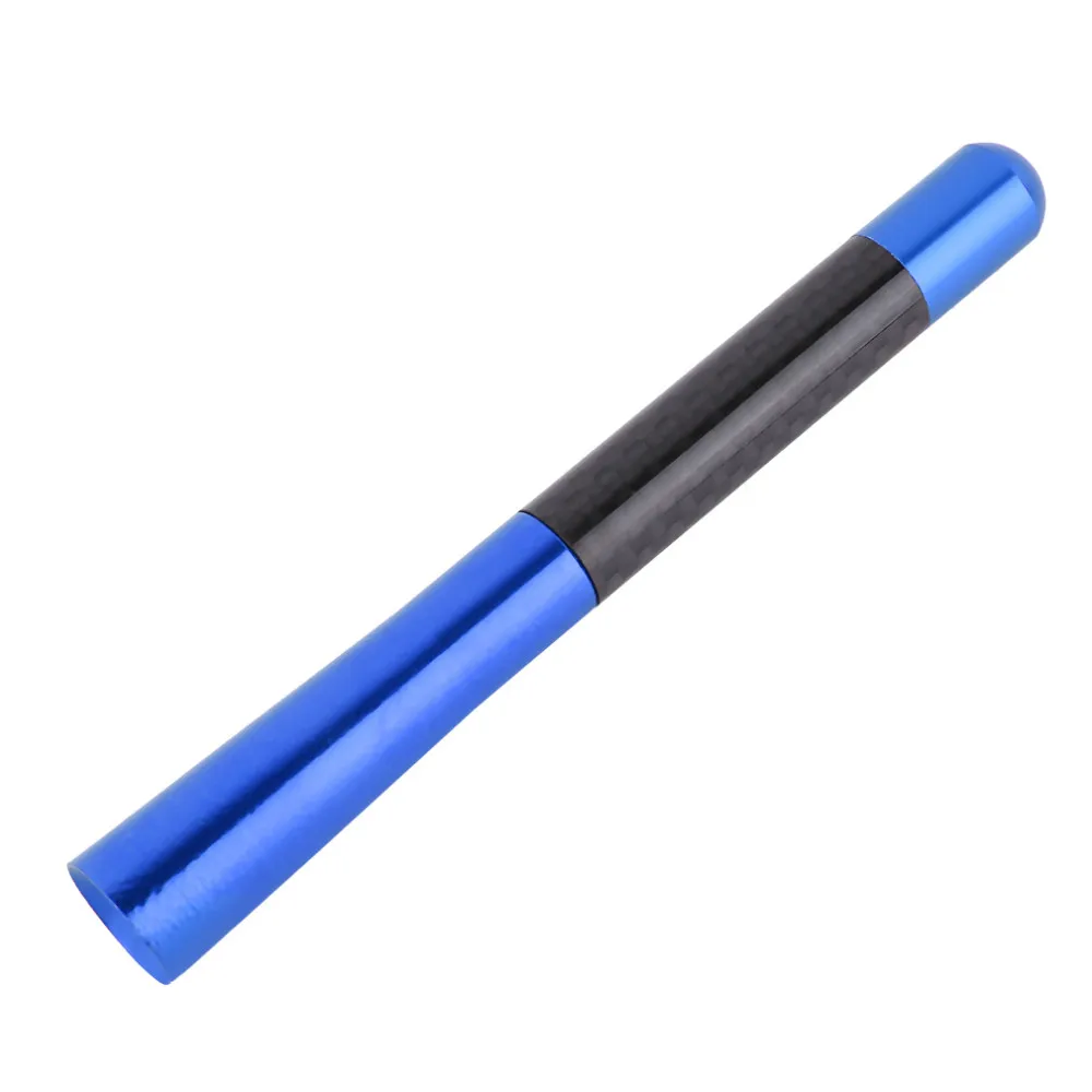 BLUE 1 шт 12 см углеродное волокно красный/серебристый/синий короткая антенна Радио Автомобильная антенна украшение автомобиля для Ford/Focus/Toyota - Цвет: BLUE
