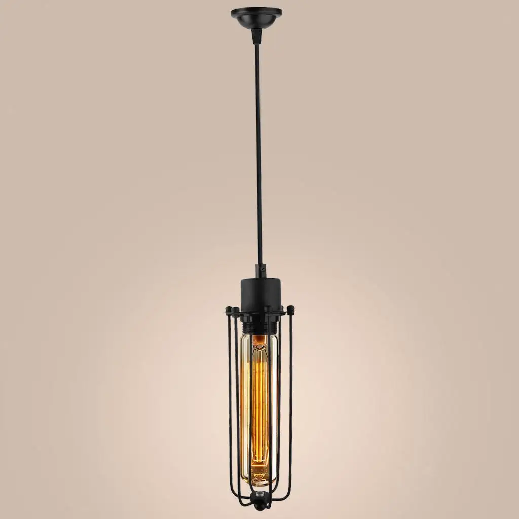 E27 Black Iron Cage Hanging Edison Lamp Shade Light Pendant Cover No Wire | Лампы и освещение