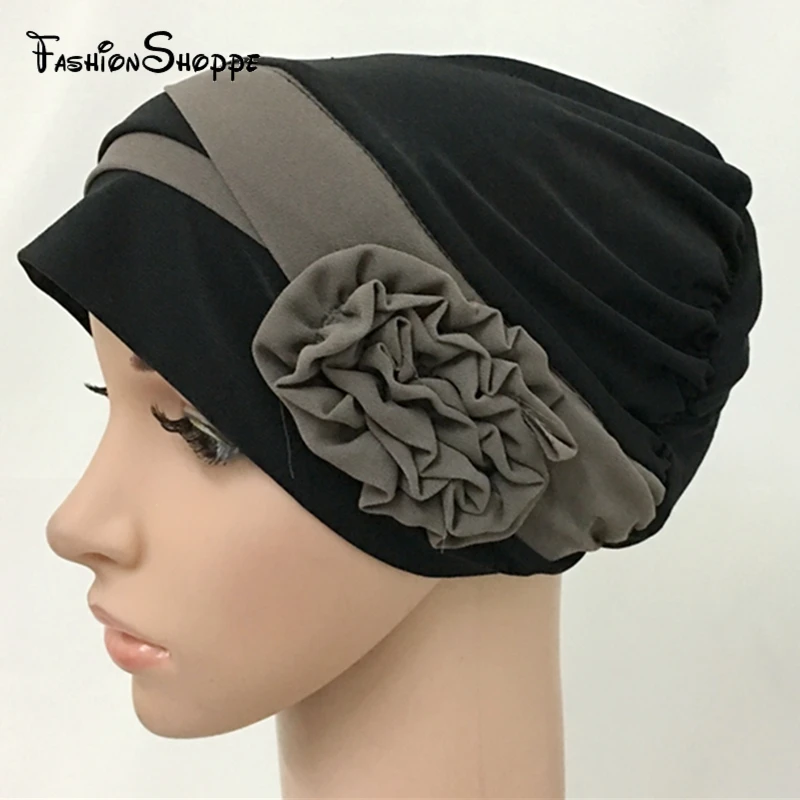 Шапка тюрбан женская для выпадения волос эластичная Модная хлопковая хиджаб с