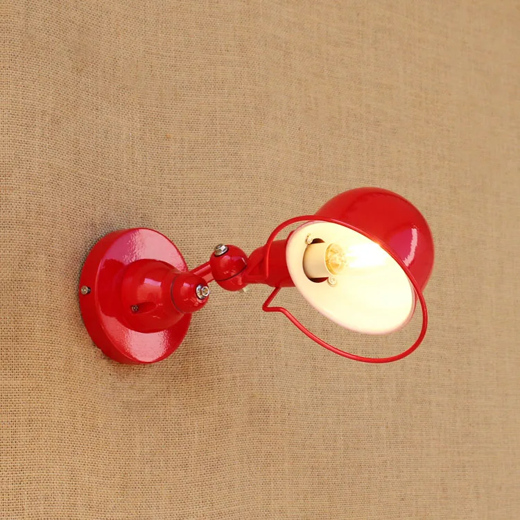 Красный чердак стиль ретро светодиодные Настенные светильники Регулируемый