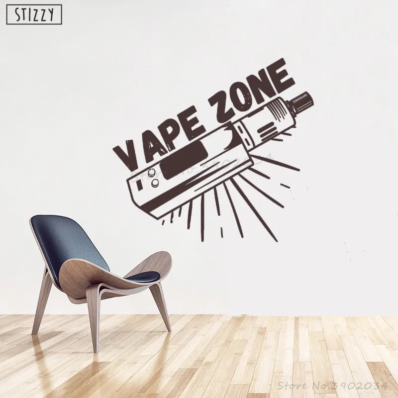 STIZZY Наклейка на стену Vaping Современная Vape зона виниловые наклейки на стену интерьер искусство логотип дизайн съемный клей Декор дым DecalsB778