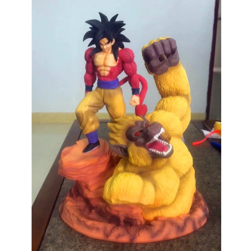 Экшн-фигурка Dragon Ball Son Goku Kakarotto Super Saiyan 4 статуя супер воина GK украшение с крупными