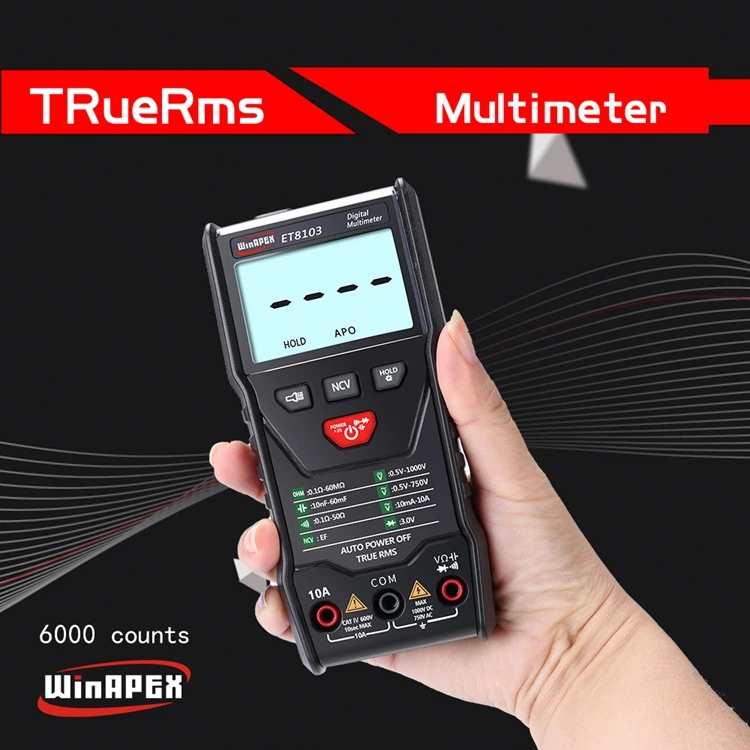Полный автоматический цифровой мультиметр портативный NCV True RMS AC/DC сопротивление напряжения Емкость диод мультиметры измерительные инструменты