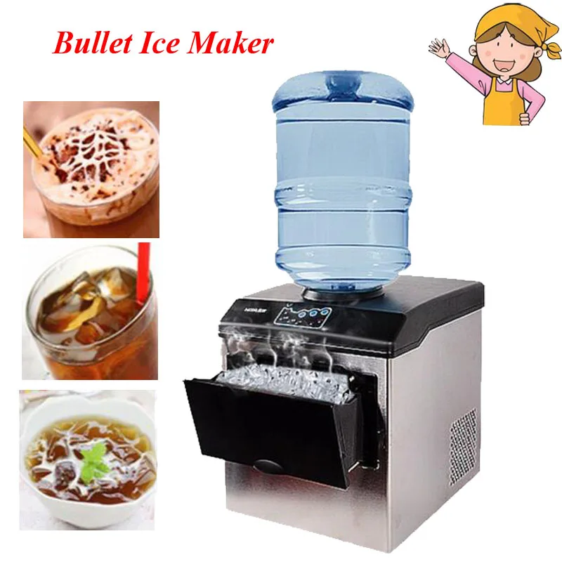 Electric Ice Maker Commercial Household 25KG Countertop Automatic Bullet Quick Ice Making commercial ice crushers the new double knife ice crushers electric ice crushers hk a108