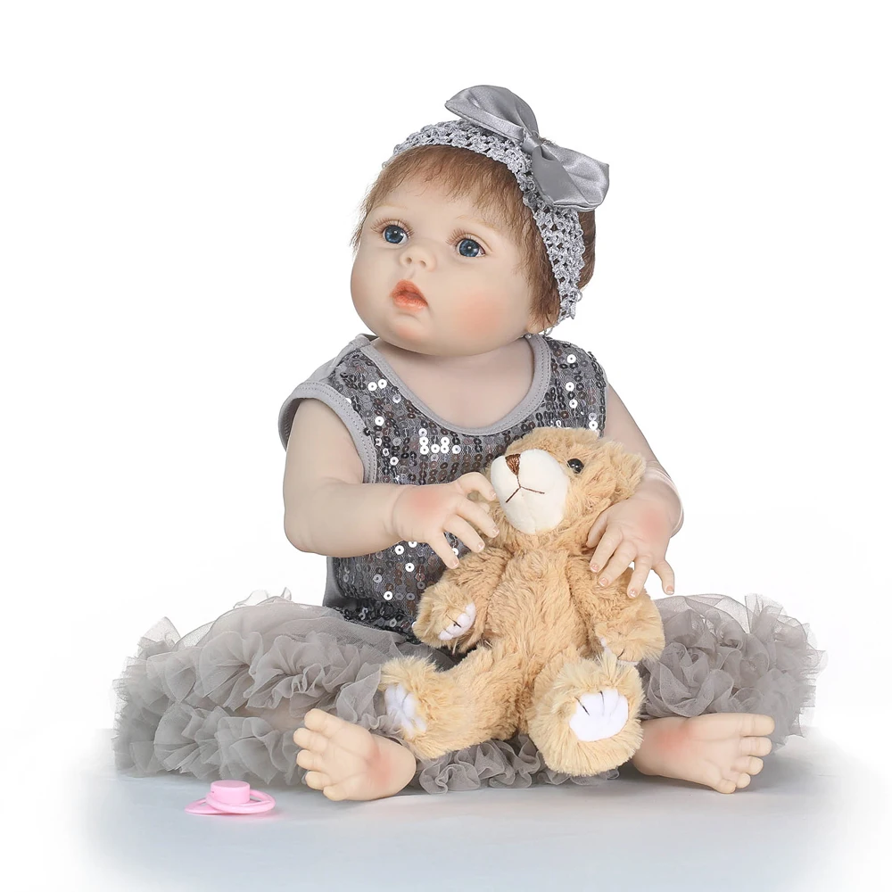 Кукла белая кожа Reborn Baby DOLLMAI куклы 23 дюйма Новорожденные девочки полная