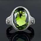 Женское винтажное коктейльное кольцо, КАМЕНЬ Перидот в этническом панк стиле, праздничная бижутерия с кольцами