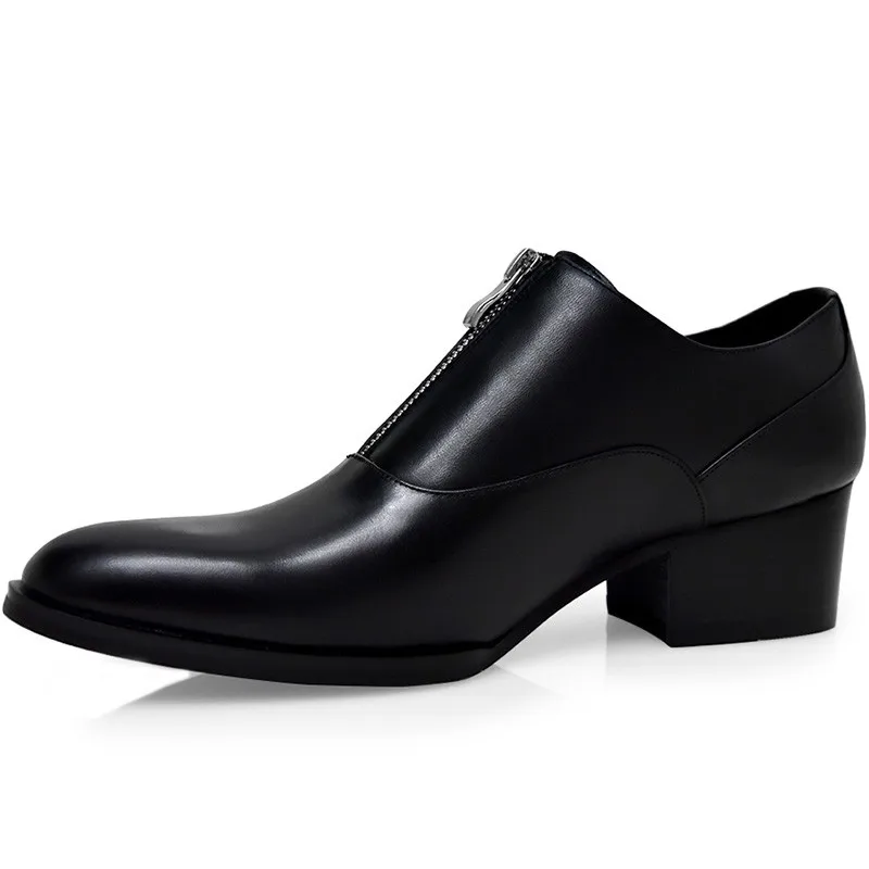 Мужские повседневные деловые ботинки черные классические из натуральной кожи с