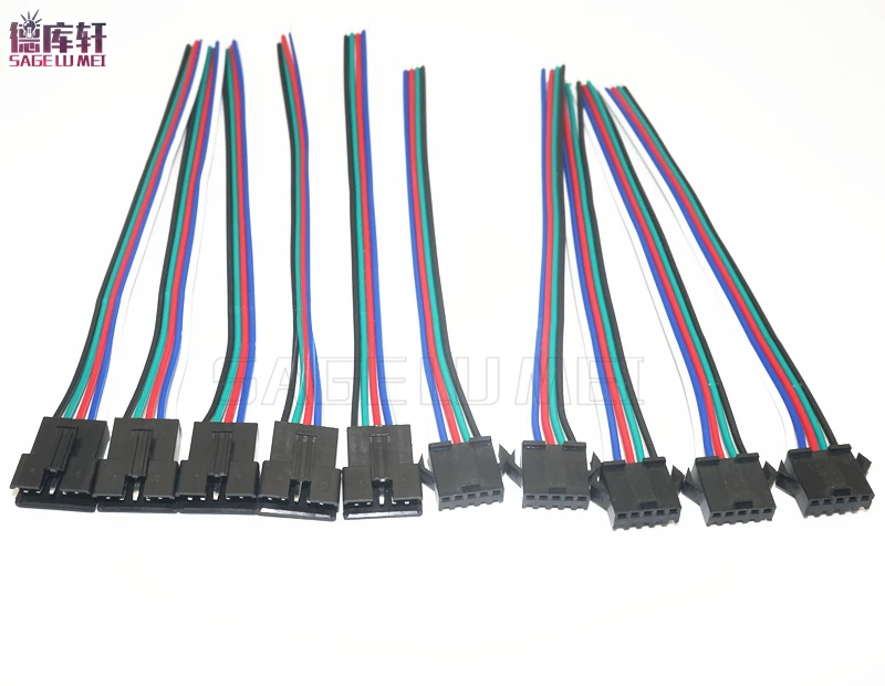 2pin 3pin 4pin светодиодный разъем мужской/женский JST SM 2 3 4 5Pin провода кабель для