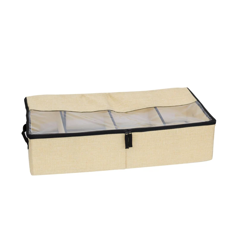 Multi-function chest quilt with a bag of thick cloth art transparent shoe box and anti-dust moisture-proof bed collection b | Дом и сад