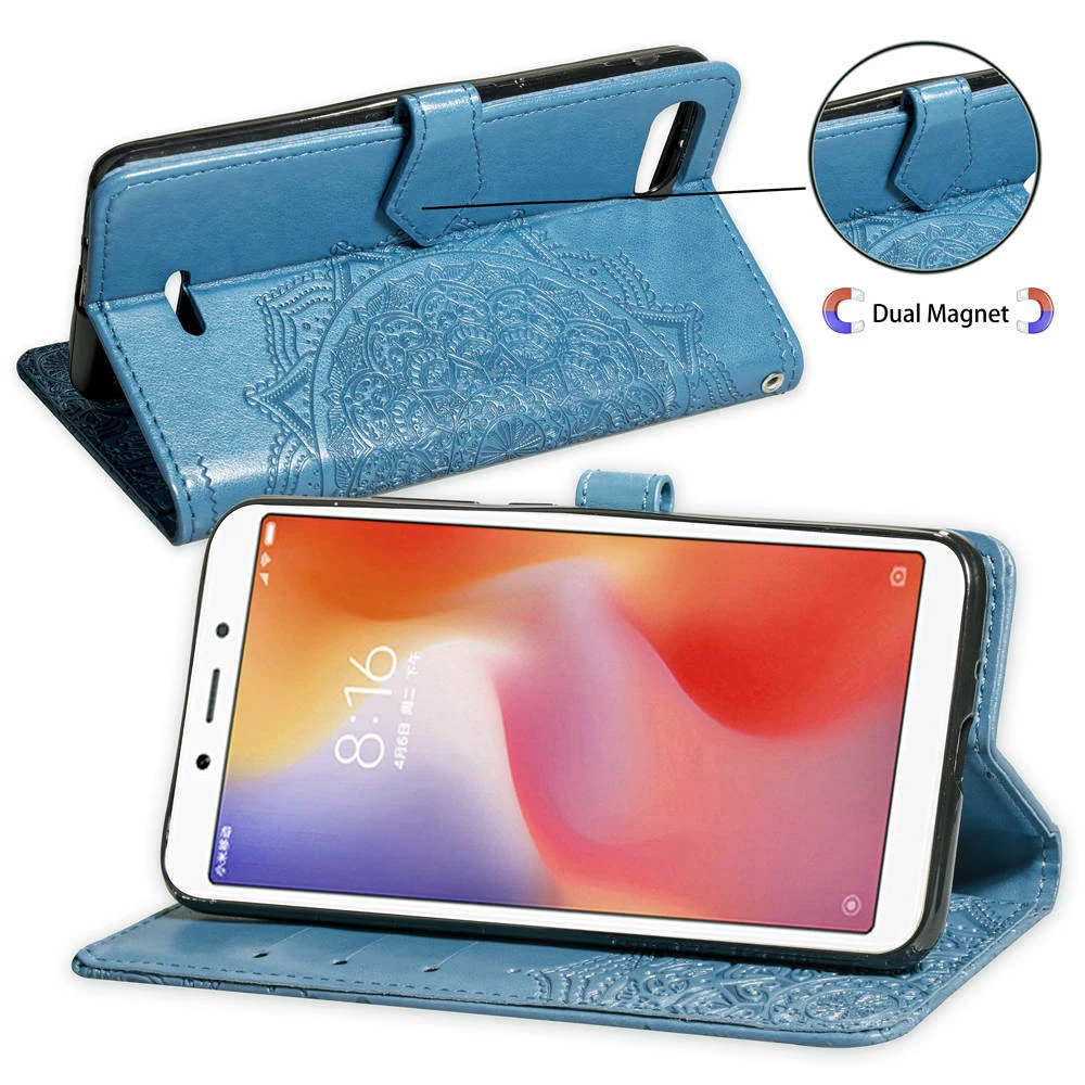 Чехол-Кошелек из тисненой кожи 3D для Xiaomi Redmi 6A 7A 8A GO 5 Plus Note 9 8 7 6 Pro 8T 9S Mi SE A2 Lite 9T A3 5A