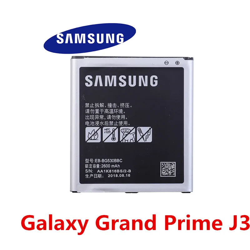 Для Galaxy Grand Prime J3 2016 EB-BG531BBE G5308W G530 G531F G530H G530F оригинальная запасная батарея SAMSUNG