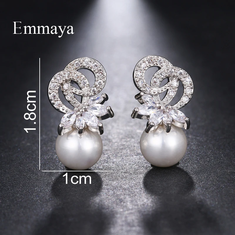 Серьги Emmaya с фианитами женские роскошные модные ювелирные украшения белым
