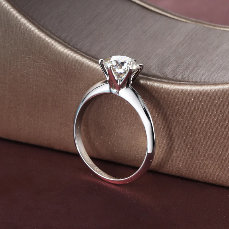 Настраиваемое классическое кольцо с шестью когтями 18K Белое Золото 1.5ct