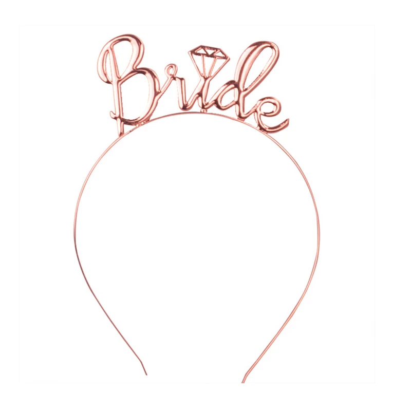 Комплект из 5 предметов розовое золото искусственная Корона невесты вуаль