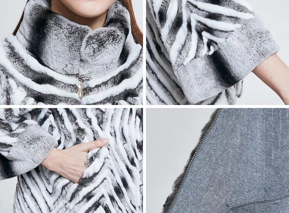 ZIRUNKING куртка из натурального кроличьего меха, модные женские короткие пальто из натурального меха, женская верхняя одежда из меха кролика рекс ZC1802