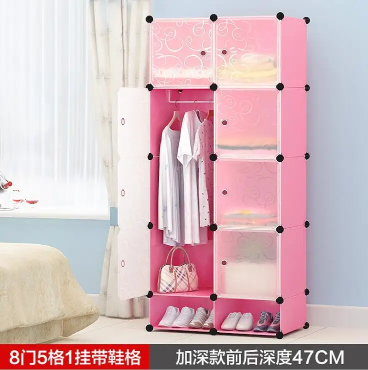 Многоцветный экономичный простой шкаф DIY для одного человека пластиковый комбинированный портативный шкафчик комбинированный шкафчик - Цвет: 8