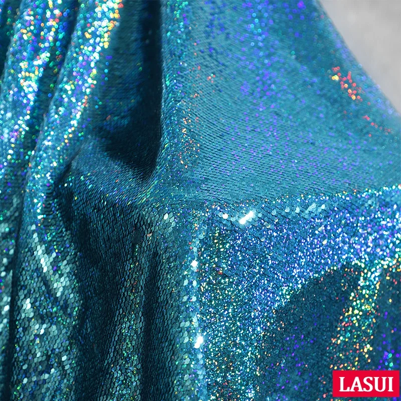 LASUI Новый 1 ярд = шт. W0131 Высокая класс esigner ткань f: кристально голубой двусторонний