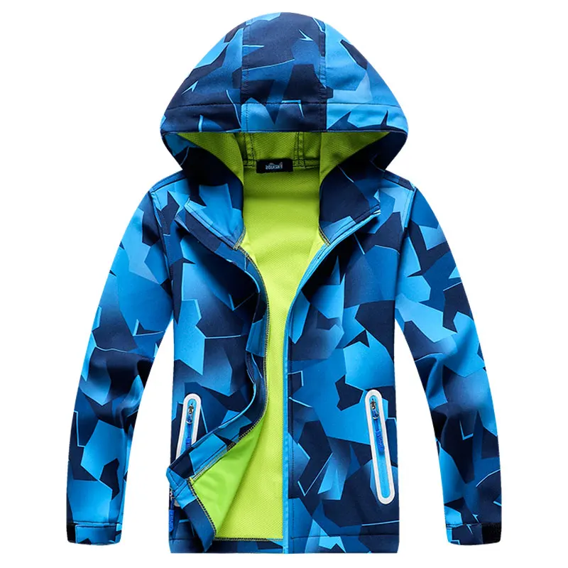 Дети Softshell открытый пальто Повседневная Одежда для мальчиков и девочек весна