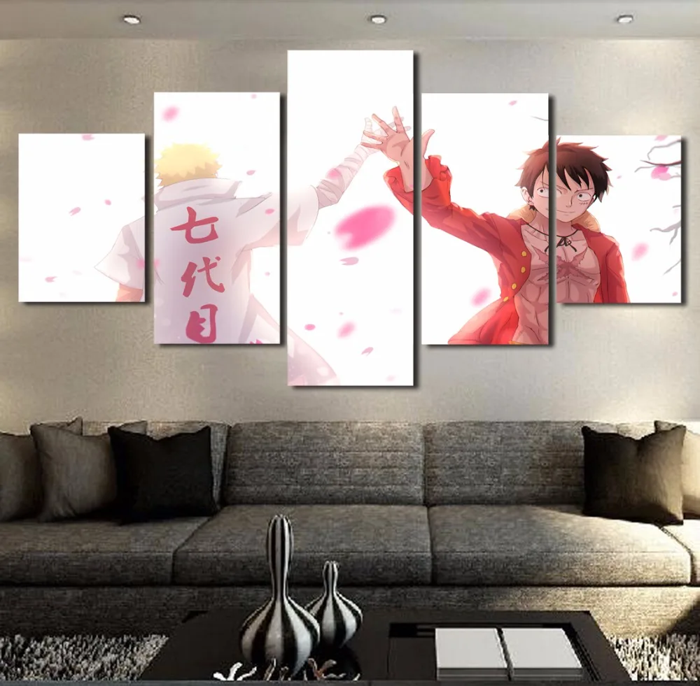 5 шт. Современная HD-печать на холсте искусство Наруто и цельные картины настенное