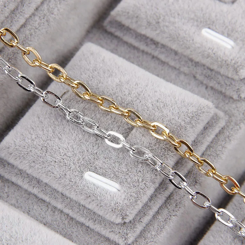 Алюминиевые металлические серебристые и розовые золотистые цепочки для