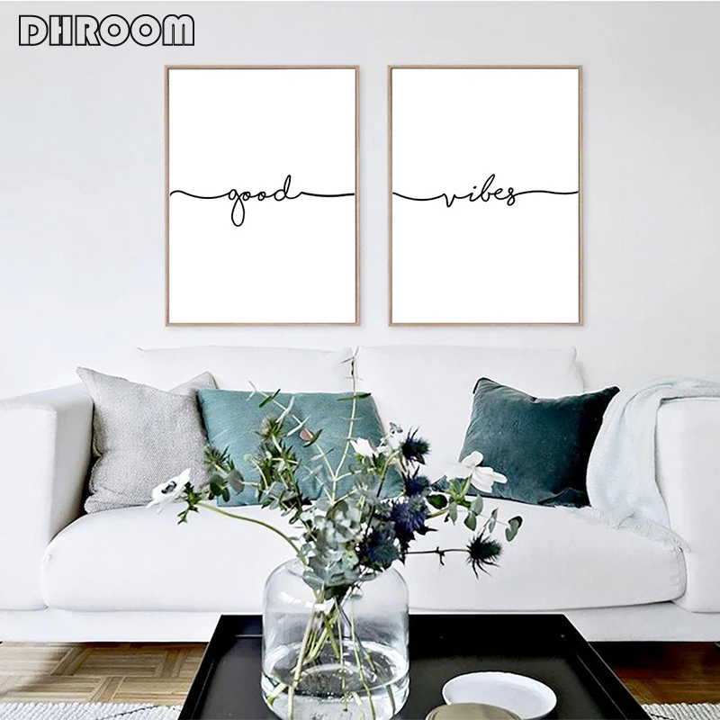 Настенная картина с надписью Good Vibe плакаты и принты в скандинавском стиле