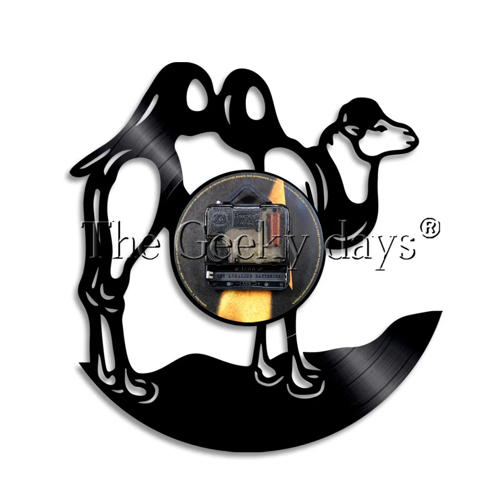 Camel Silhouette виниловые настенные часы Desert с животными декор для детской комнаты Bactrian