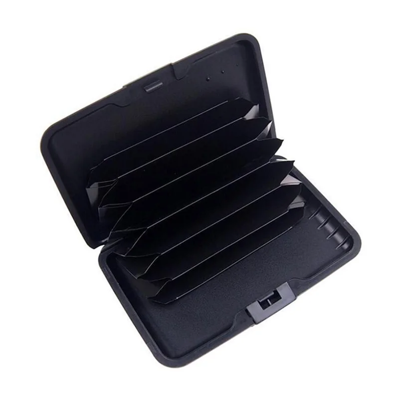 

BONAMIE Blue Aluminum Bank ID Waterproof Anti-Magnetic Packs Card Holder Large Capacity Card Sets Card Wallet Business Card Bag