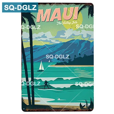 [SQ-DGLZ] металлическая жестяная вывеска для серфинга, краска Going My Wave, настенный декор, алоха, таблички для рисования - Цвет: 1704