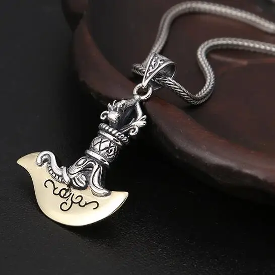 pendant and necklace 925 серебро в тибетском стиле подвеска «Нож» Цепочки и ожерелья буддистская Ваджра подвеска «нож» Цепочки и ожерелья в тибетском стиле кулон аулет - Окраска металла: pendant and necklace