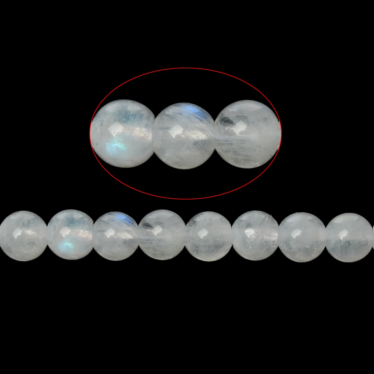 Бусины с лунным камнем DoreenBeads (натуральный) круглые белые диаметр около 4 мм