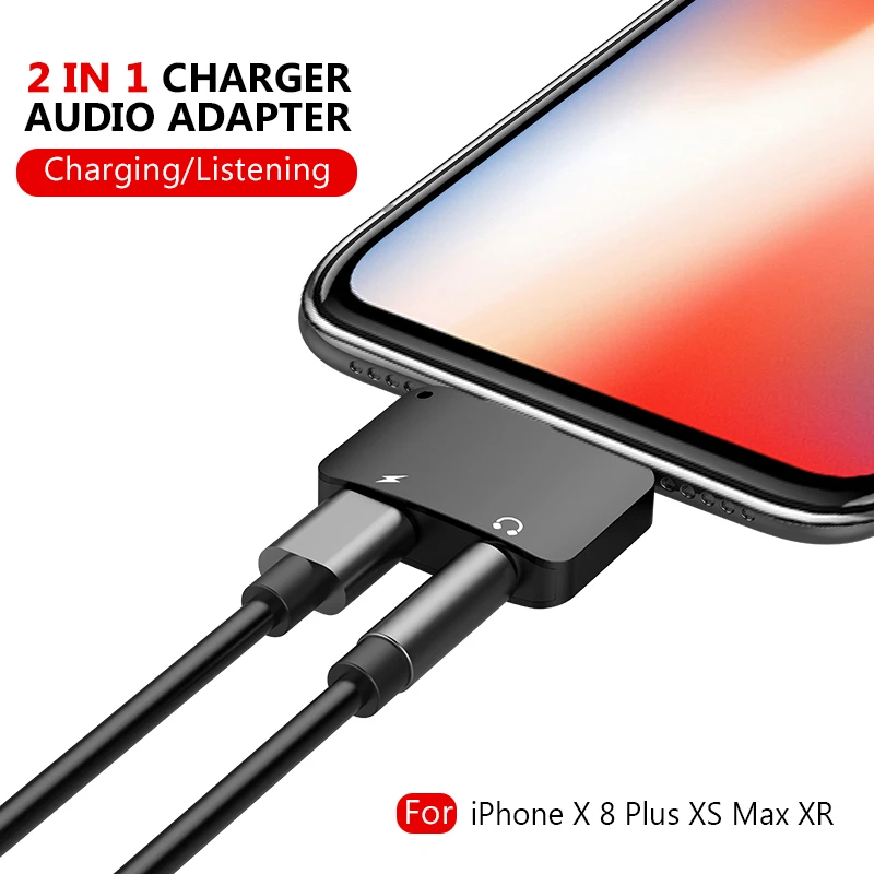 ! ACCEZZ телефон зарядки адаптеры для iphone X 8 7 Plus XS MAX XR 3 5 мм разъем сплиттер аудио