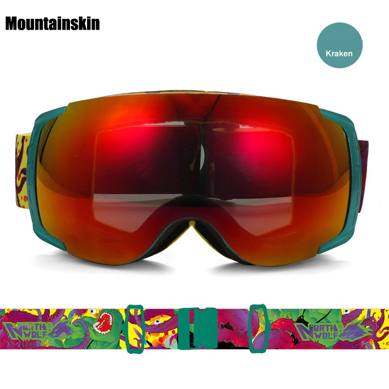 Mountainskin мужские и женские зимние лыжные очки двойные уличные спортивные