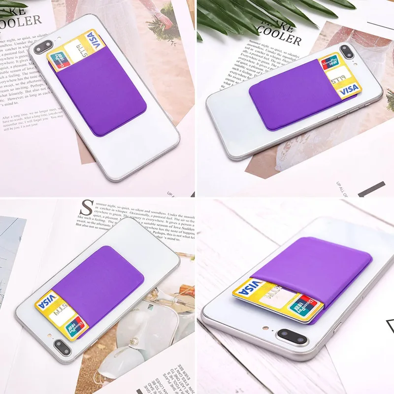 Лайкровый портативный карман для мобильного телефона для iphone для xiaomi, чехол с наклейкой, кошелек, клеящийся держатель для карт