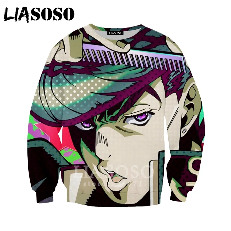 21 LIASOSO осень для мужчин женщин Higashikata Josuke толстовки 3D принт аниме JoJo Необычные Приключения толстовка хип хоп Топ пуловер B051-5 - Цвет: 21