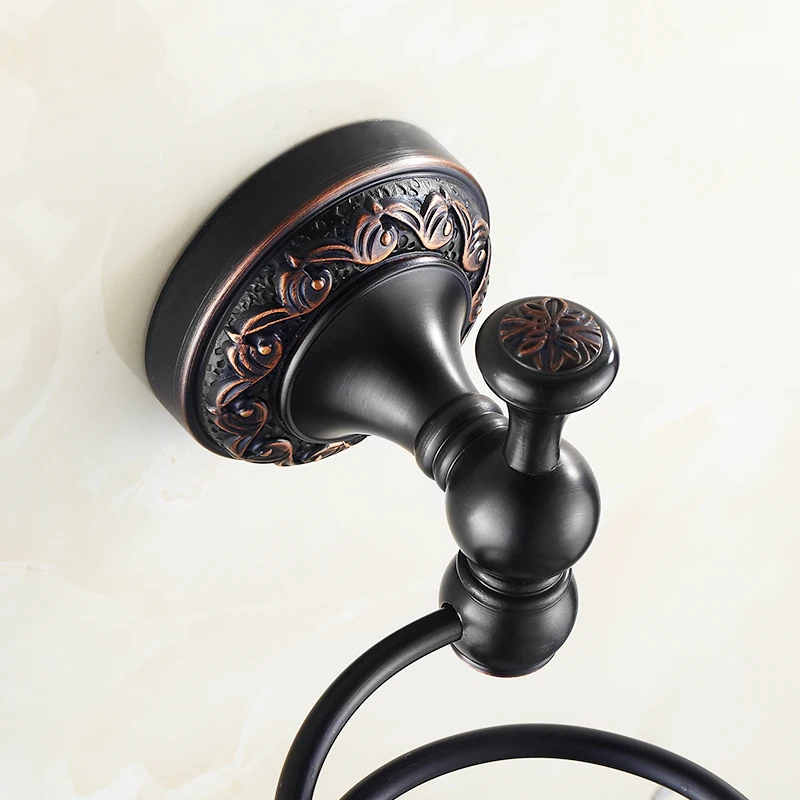 Black Oil Brushed Hairdryer Holder European Style Antique Wall Hanging Electric Hair Dryer Rack Support Bathroom Set | Обустройство