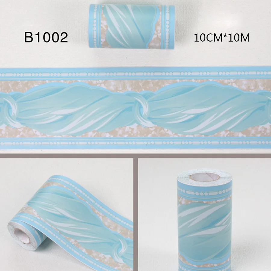 B1002 10 м x 0,1 м для детей, самоклеящаяся настенная бумага из ПВХ, съемная Водонепроницаемая Настенная Наклейка с героями мультфильмов, декоративная наклейка для детской комнаты и ванной - Цвет: B1002