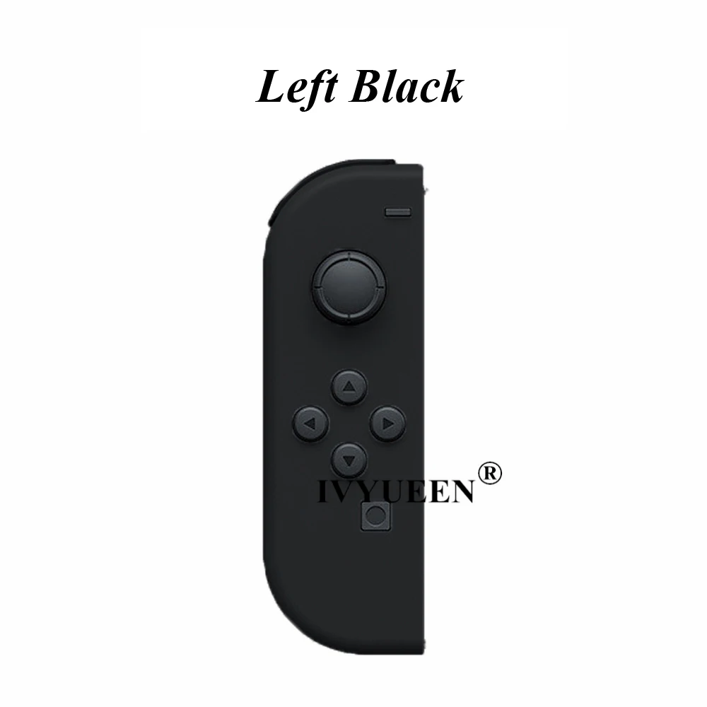 IVYUEEN/сменный чехол-накладка для пульта дистанционного управления Kind Switch NS Joy-Con, чехол для контроллера JoyCons, зеленый, розовый, белый, запасные части - Цвет: Left Black