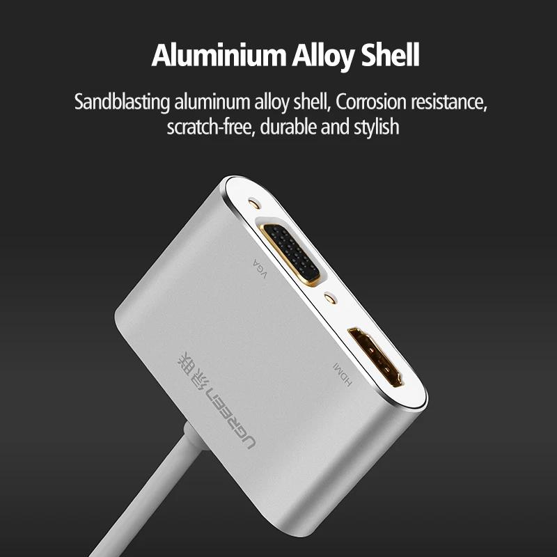 Ugreen 2 в 1 Thunderbolt Mini Displayport DP к HDMI VGA Кабель-адаптер 4K 1080P Mini DP конвертер для Macbook Air Microsurface