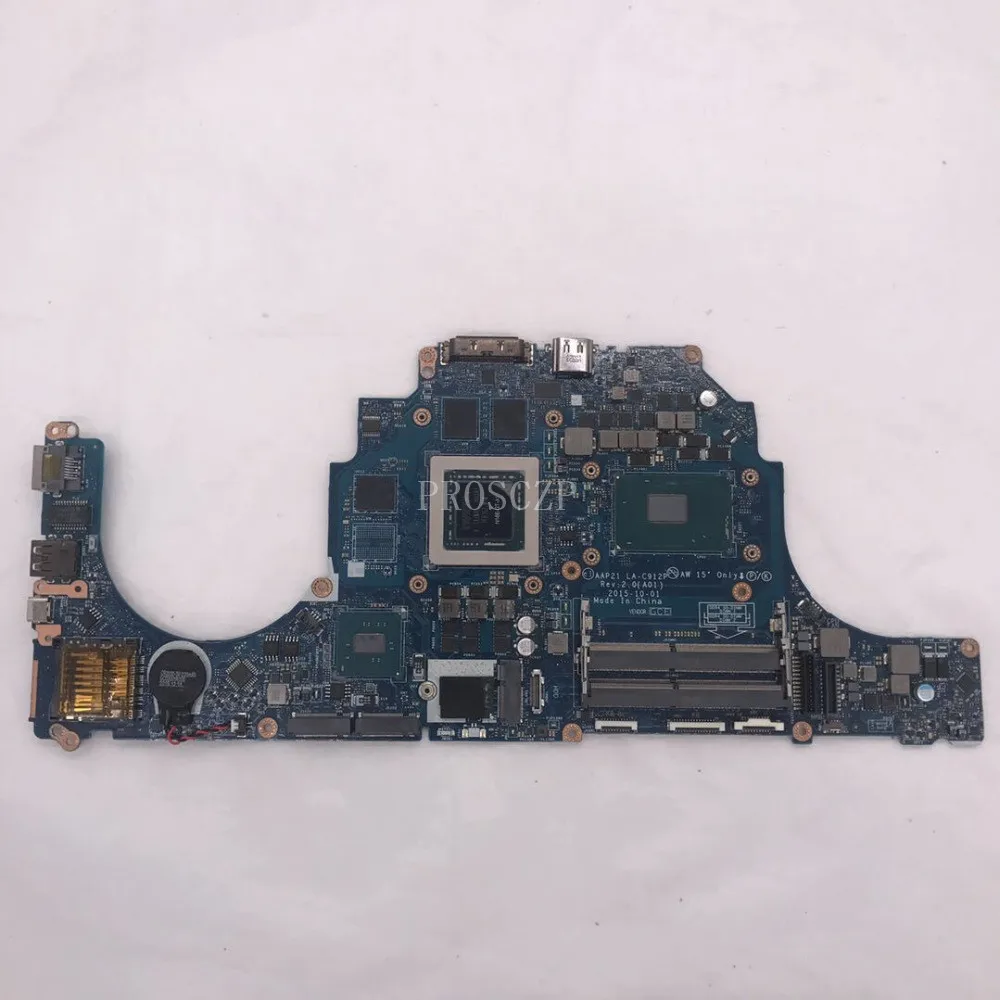 За 17 R3 15 R2 CN-0DVV6W Материнская плата ноутбука LA-C912P GTX970M 2 Гб Оперативная память N16E-GT-A1 с i7-6700HQ Процессор работает хорошо