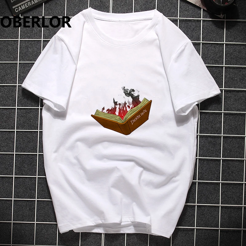 Death Note летняя футболка странные вещи Off White Панк футболка мужская хип хоп Harajuku Pride аниме унисекс Топы Повседневная Уличная одежда