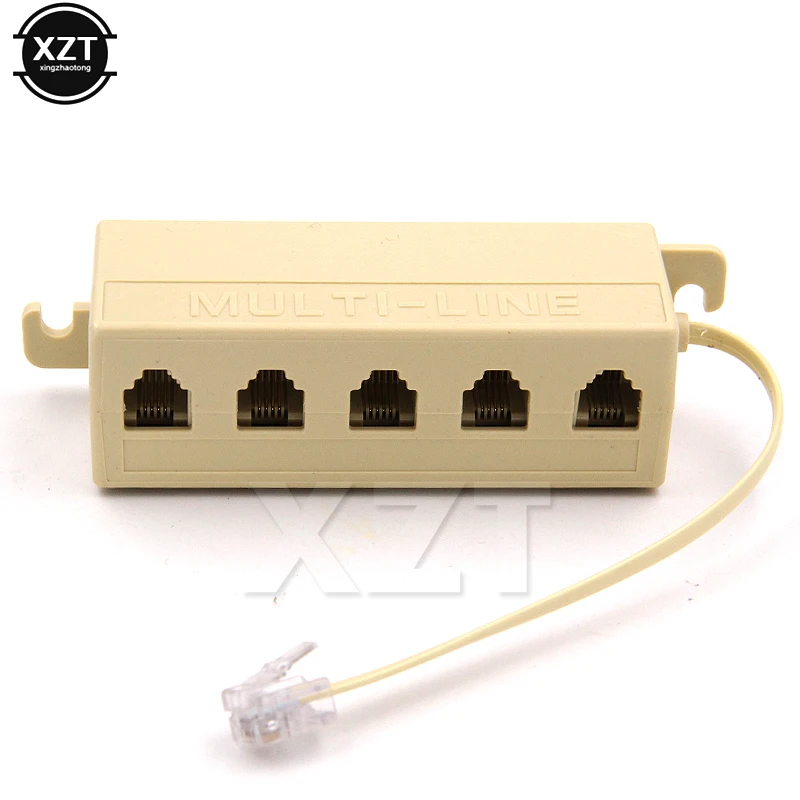 Newest Hot RJ11 6P4C 1 Jack to 5 Female Telephone Phone Cable Line Y Splitter Extension Adapter Connector | Компьютеры и офис