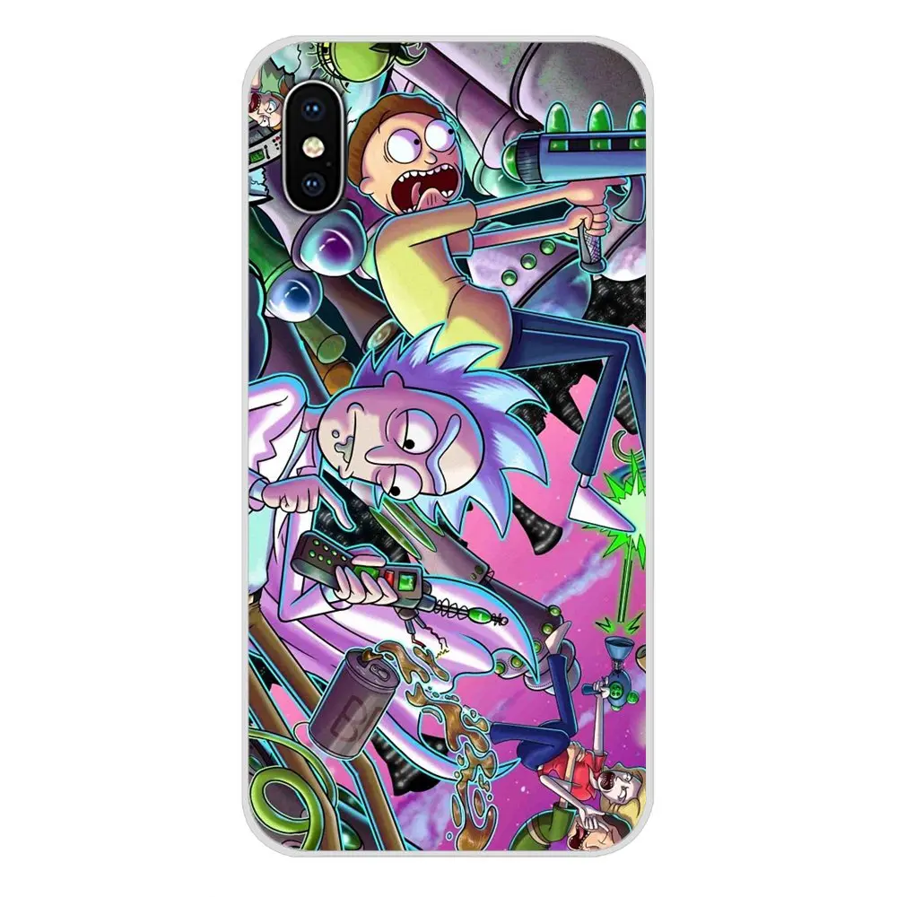 Аксессуары Чехлы для Apple iPhone X XR XS MAX 4 4S 5 5S 5C SE 6 6S 7 8 Plus ipod touch мультфильм Рик и Морти