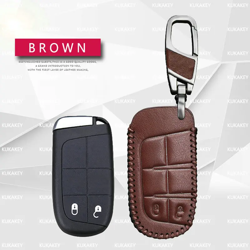 Brown 2 For Jeep Брелок-чехол для дистанционного ключа для Jeep Grand Cherokee Compass Liberty Renegade Wrangler брелок из натуральной кожи чехол для ключей держатель - Название цвета: Brown 2 For Jeep