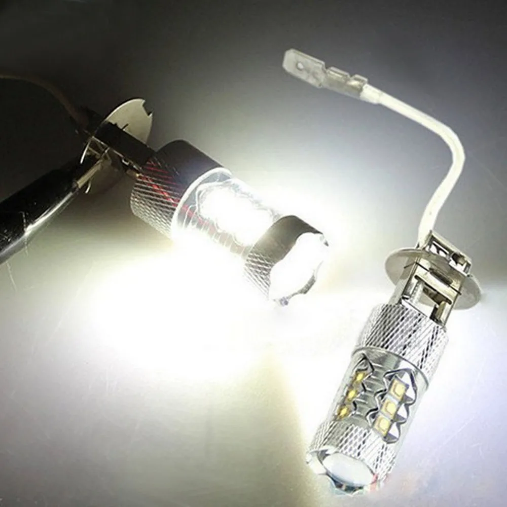 2 шт. H3 80 Вт Супер яркая Автомобильная задняя противотуманная фара DRL передняя