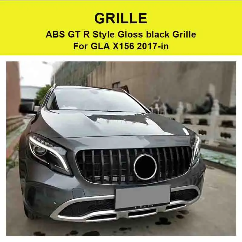 Для MercedesMB GLA X156 Спорт решетка гриль GTS стиль ABS черный GLA180 200 250 GLA45 Look переднего бампера грили без знак 17-в