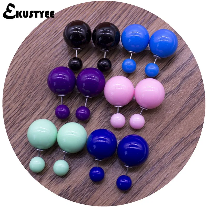 6 пар/лот двусторонние серьги оптовая продажа модные подвески 16 мм/8 мм с двумя