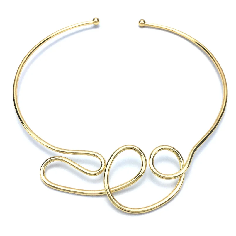Gold Necklaces MANILAI, геометрический сплав, чокеры, ожерелье s для женщин, модное ювелирное изделие, нагрудник, ожерелье, массивный панк дизайн - Окраска металла: Gold Necklaces