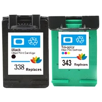 2x Replacement Ink Cartridge For Compatible HP 338 343 Tri-color for hp338 hp343 DJ 6540/6620/6840/ PSC 1500/1510/1600/1610